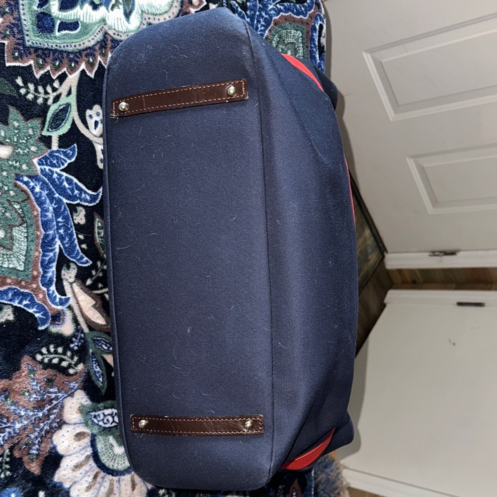 Dooney & Bourke Stylish Navy and Red X-Large Tote Bag - Picture 7 of 12